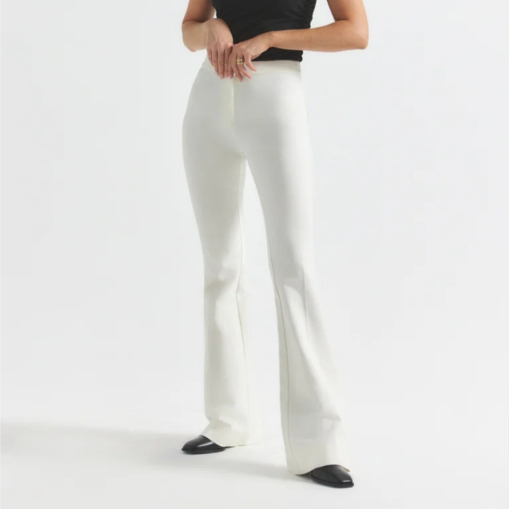 Derek Lam 10 Crosby Flare Trouser Soft White Cotton Elastane Flare‎ Size 8
